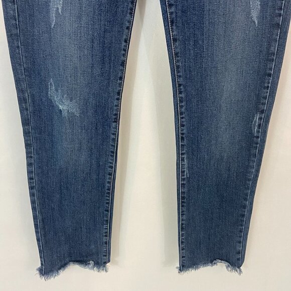 Just Black Jeans Women's Size 28 (29 x 27) Mid Rise Straight Leg Rough Hem - Picture 2 of 10